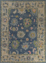 Load image into Gallery viewer, Floral Vegetable Dye Oushak Turkish Area Rug 9x12 One of a Kind
