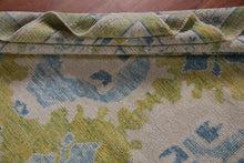 Load image into Gallery viewer, Handmade Green Oushak Vegetable Dye Area Rug 10x14 One of a Kind