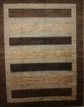 Load image into Gallery viewer, Striped Brown Gabbeh Oriental Area Rug 9x12 One of a Kind
