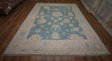 Load image into Gallery viewer, Vegetable Dye Blue Oushak Turkish Area Rug 8x10 One of a Kind
