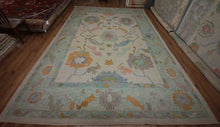 Load image into Gallery viewer, Handmade Floral Oushak Vegetable Dye Large Rug 10x14 One of a Kind