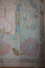 Load image into Gallery viewer, Handmade Floral Oushak Vegetable Dye Large Rug 10x14 One of a Kind