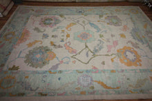 Load image into Gallery viewer, Handmade Floral Oushak Vegetable Dye Large Rug 10x14 One of a Kind