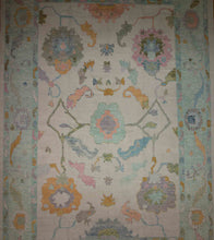 Load image into Gallery viewer, Handmade Floral Oushak Vegetable Dye Large Rug 10x14 One of a Kind