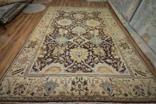 Load image into Gallery viewer, Brown Floral Oushak Indian Area Rug 9x12 One of a Kind