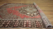 Load image into Gallery viewer, Anatolian Turkish Rug 4x6 Red Centerpiece and Unique Borders One of a Kind