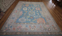 Load image into Gallery viewer, All-Over Blue Floral Oushak Turkish Area Rug 8x10 One of a Kind