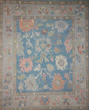 Load image into Gallery viewer, All-Over Blue Floral Oushak Turkish Area Rug 8x10 One of a Kind