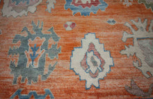 Load image into Gallery viewer, Vegetable Dye Orange Oushak Oriental Area Rug 9x12 One of a Kind