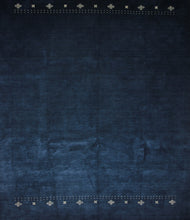 Load image into Gallery viewer, Deep Navy Blue Handmade Wool Gabbeh Oriental Area Rug 8x10