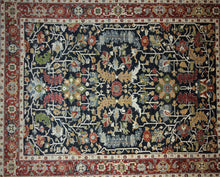 Load image into Gallery viewer, Vegetable Dye Navy Blue Heriz Serapi Oriental Area Rug 9x12