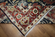 Load image into Gallery viewer, Vegetable Dye Navy Blue Heriz Serapi Oriental Area Rug 9x12