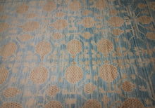 Load image into Gallery viewer, Contemporary Hand Knotted Area Rug 9x12 Eclectic Floral Light Blue