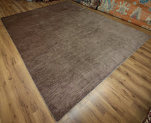 Load image into Gallery viewer, Hand-Knotted Wool Modern-Contemporary Brown Area Rug 9x12