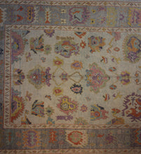 Load image into Gallery viewer, Floral Oushak Vegetable Dye Turkish Area Rug 9x12 One of a Kind