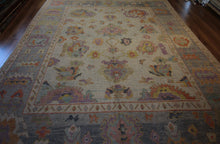 Load image into Gallery viewer, Floral Oushak Vegetable Dye Turkish Area Rug 9x12 One of a Kind