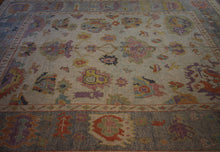 Load image into Gallery viewer, Floral Oushak Vegetable Dye Turkish Area Rug 9x12 One of a Kind