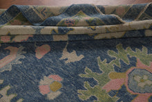 Load image into Gallery viewer, Floral Vegetable Dye Oushak Turkish Area Rug 9x12 One of a Kind
