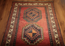 Load image into Gallery viewer, Vegetable Dye Red Anatolian Turkish Rug 3x5 One of a Kind
