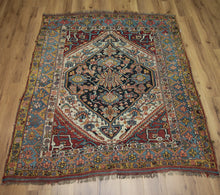 Load image into Gallery viewer, Pre-1900 Antique Vegetable Dye Afshar Persian Area Rug 5x7 One of a Kind
