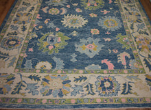 Load image into Gallery viewer, Floral Vegetable Dye Oushak Turkish Area Rug 9x12 One of a Kind
