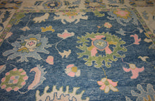 Load image into Gallery viewer, Floral Vegetable Dye Oushak Turkish Area Rug 9x12 One of a Kind
