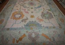 Load image into Gallery viewer, Handmade Floral Oushak Vegetable Dye Large Rug 10x14 One of a Kind

