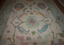 Load image into Gallery viewer, Handmade Floral Oushak Vegetable Dye Large Rug 10x14 One of a Kind

