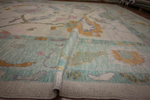 Load image into Gallery viewer, Handmade Floral Oushak Vegetable Dye Large Rug 10x14 One of a Kind
