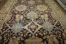 Load image into Gallery viewer, Brown Floral Oushak Indian Area Rug 9x12 One of a Kind
