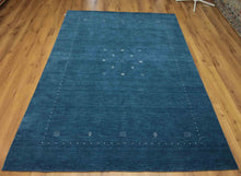 Load image into Gallery viewer, Handmade Blue Gabbeh Oriental Area Rug 6x9 One of a Kind
