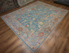 Load image into Gallery viewer, Light Blue Handmade Oushak Area Rug 8x10 One of a Kind
