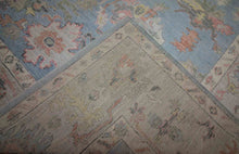 Load image into Gallery viewer, Floral Blue Oushak Vegetable Dye Area Rug 8x10 One of a Kind
