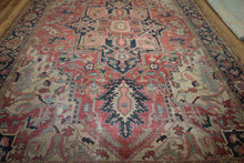 Load image into Gallery viewer, Pre-1900 Vegetable Dye Heriz Serapi Persian Area Rug 9x12 One of a Kind
