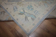 Load image into Gallery viewer, Hand-Knotted Vegetable Dye Muted Blue Oushak Turkish  Area Rug 10x14
