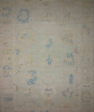 Load image into Gallery viewer, Charming Large Oushak Area Rug 10x14 with Soft Variegated Floral Details One of a Kind

