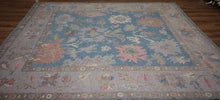 Load image into Gallery viewer, All-Over Blue Floral Oushak Turkish Area Rug 8x10 One of a Kind
