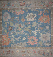 Load image into Gallery viewer, All-Over Blue Floral Oushak Turkish Area Rug 8x10 One of a Kind
