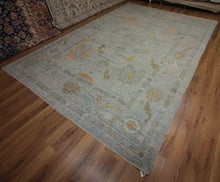 Load image into Gallery viewer, Vegetable Dye Wool Oushak Turkish Area Rug 9x12 One of a Kind
