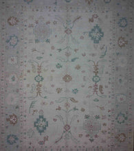Load image into Gallery viewer, Handmade Floral Oushak Vegetable Dye Large Rug 10x14
