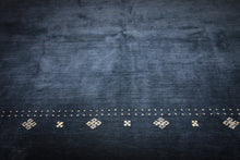 Load image into Gallery viewer, Deep Navy Blue Handmade Wool Gabbeh Oriental Area Rug 8x10
