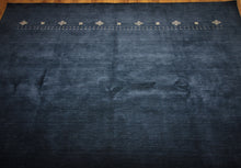 Load image into Gallery viewer, Deep Navy Blue Handmade Wool Gabbeh Oriental Area Rug 8x10
