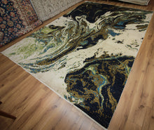 Load image into Gallery viewer, Vegetable Dye Abstract Modern Oriental Area Rug 9x12
