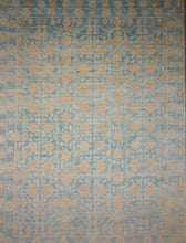 Load image into Gallery viewer, Contemporary Hand Knotted Area Rug 9x12 Eclectic Floral Light Blue
