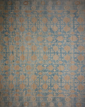 Load image into Gallery viewer, Contemporary Hand Knotted Area Rug 9x12 Eclectic Floral Light Blue
