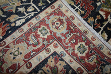 Load image into Gallery viewer, Vegetable Dye Navy Blue Heriz Serapi Oriental Area Rug 9x12
