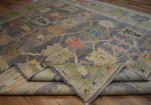 Load image into Gallery viewer, "colorful oushak rugs" "modern oushak rug" "where to buy oushak rugs" "hand knotted oushak rugs" "Turkish Oushak rugs " "oushak rugs"
