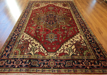 Load image into Gallery viewer, "heriz serapi rugs for sale" "antique heriz serapi rugs" "heriz rug" "heriz rug patterns" "geometric heriz rug" "heriz rug value"
