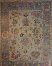Load image into Gallery viewer, Floral Oushak Vegetable Dye Turkish Area Rug 9x12 One of a Kind
