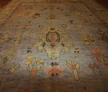 Load image into Gallery viewer, "colorful oushak rugs" "modern oushak rugs" "hand knotted oushak rugs" "Turkish Oushak rugs " "oushak rugs"
